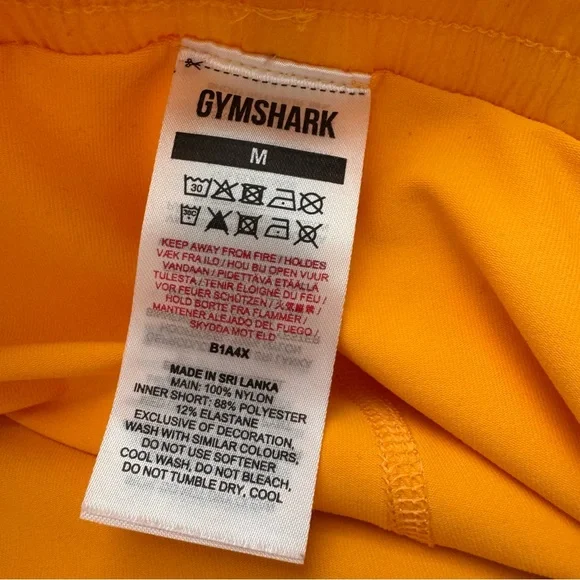 Gymshark Pulse Shorts Women's Medium Orange Nylon 2 in 1 Lined Pocket Activewear - Picture 6 of 9